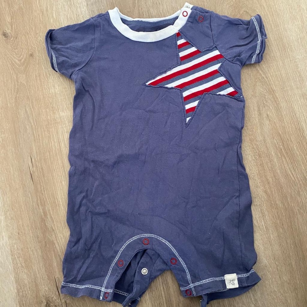 Burt’s Bees 100% cotton shortalls onesie 6-9 months